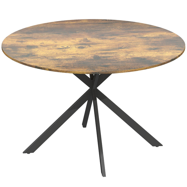 Round Dining Table, Wood Look, Seats 4, Adjustable Feet