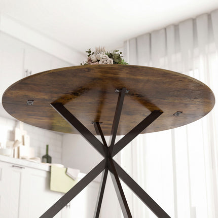 Round Dining Table, Wood-Look Surface, Seats 4, Ø100 cm