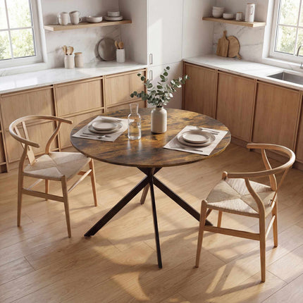 Round Dining Table, Wood-Look Surface, Seats 4, Ø100 cm