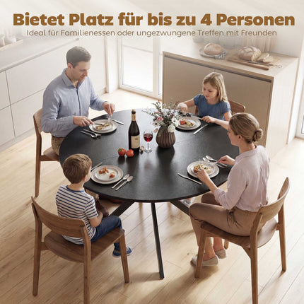 Round Dining Table, Wood-Look Surface, Seats 4, 120 cm