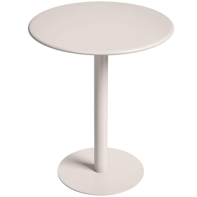 Round Dining Table for 2, Steel Frame, 60x60x72 cm, Beige