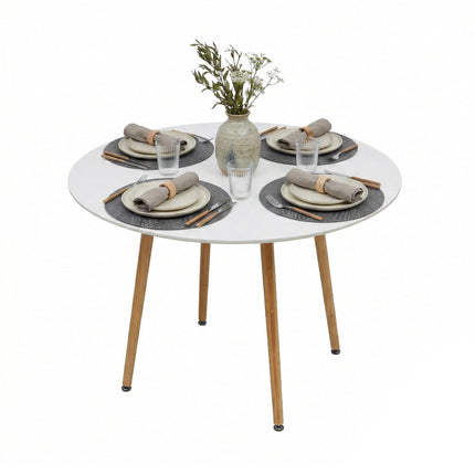 Round Dining Table with Bamboo Legs – Seats 4