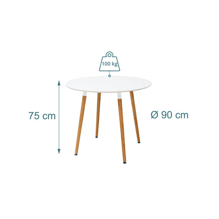 Round Dining Table with Bamboo Legs – Seats 4