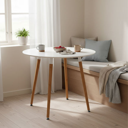 Round Dining Table with Bamboo Legs – Seats 4