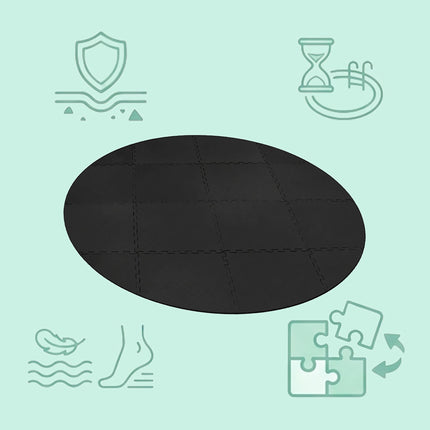 Round EVA Foam Pool Mat, 2m Diameter, Black