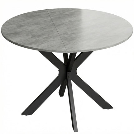 Round Folding Dining Table for 2-6, Cement Grey MDF