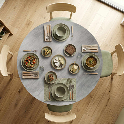Round Folding Dining Table for 2-6, Cement Grey MDF