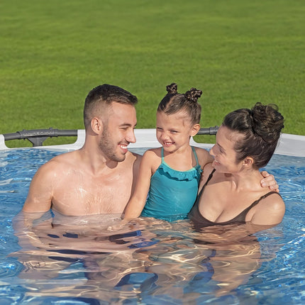 Round Frame Pool 305x76 cm with Steel Frame and Drain Valve, 4678 L, 3-Layer PVC