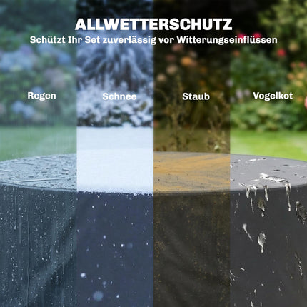 Ronde tuinmeubelhoes, waterdicht, 420D Oxford, zwart