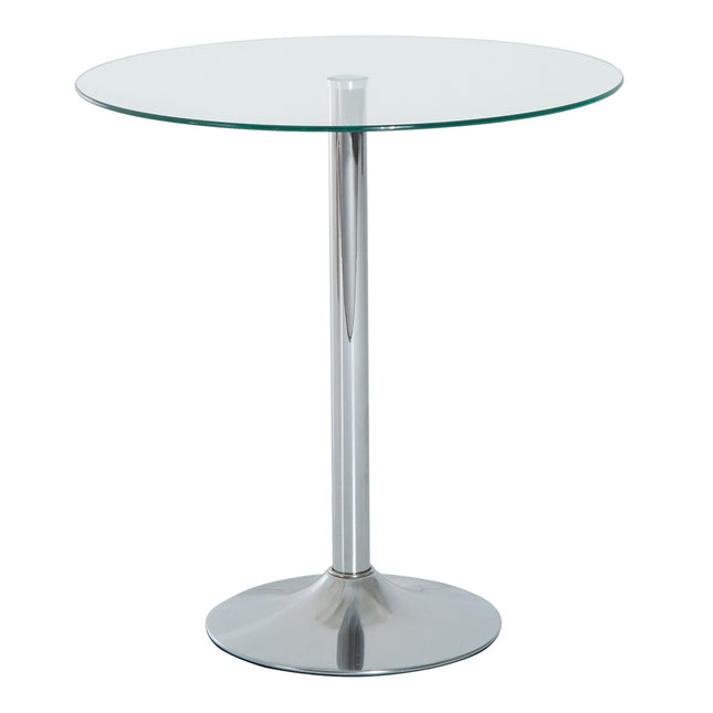 Round Glass Dining Table, 70 cm, Metal Base