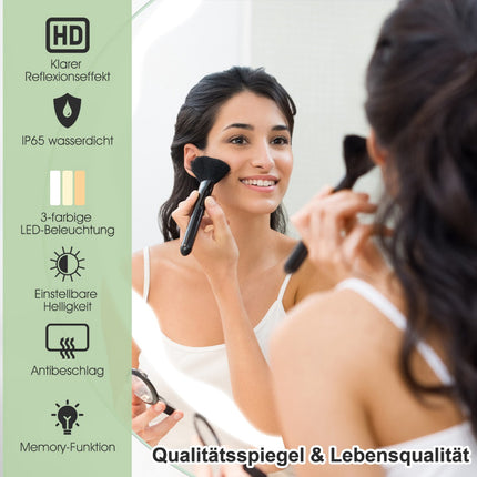 Round LED Bathroom Mirror 60 cm, Anti-Fog, Dimmable