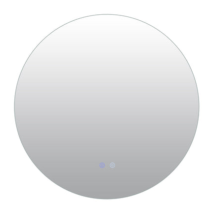 Round LED Bathroom Mirror with Anti-Fog, Adjustable Light