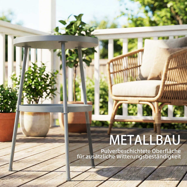 Round Metal Outdoor Side Table, 36 cm, Dark Grey