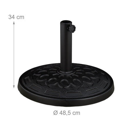 Round Parasol Stand in Black
