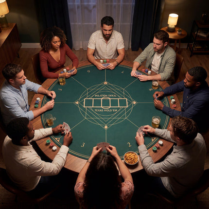 Round Poker Mat 47 Inch, Anti-Slip Rubber Base, Green