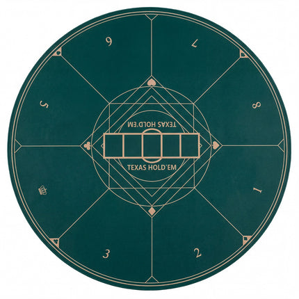 Round Poker Mat 47 Inch, Anti-Slip Rubber Base, Green