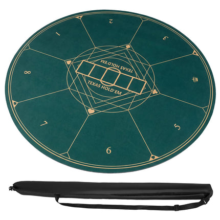 Round Poker Table Mat, Non-Slip, Foldable, 100 cm, 8 Players