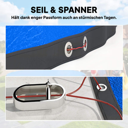 Round Pool Cover Ø550 cm, Waterproof with Secure Rope