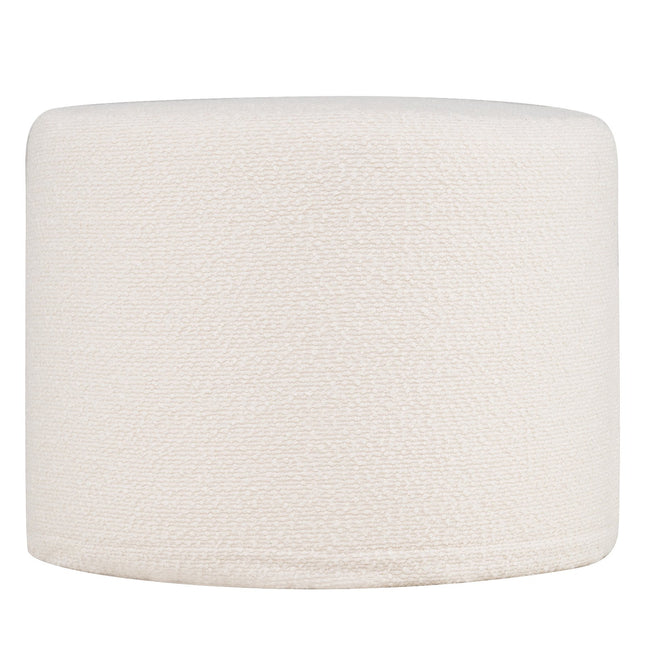 Ronde poef/ottoman, 45x35 cm, gevuld met schuim, beige