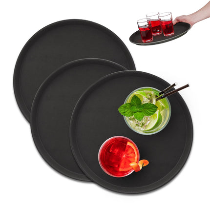 Round Serving Trays Set, 3 Pieces, 35cm Diameter