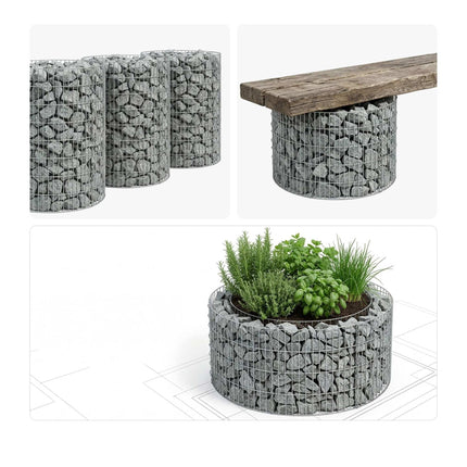 Round Steel Gabion for Planting – 90 x 80 cm