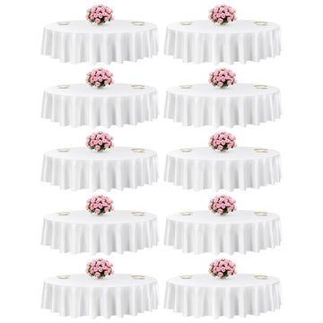 Round Tablecloths, 10-Pack 90-Inch Polyester, Washable
