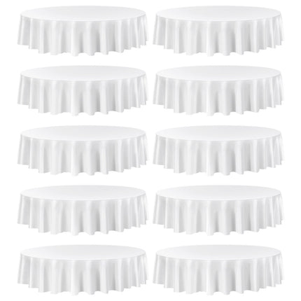 Round Tablecloths, 10-Pack 90-Inch Polyester, Washable