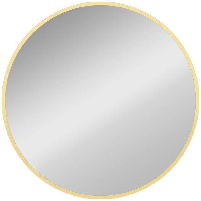 Round Wall Mirror, 61 cm, Gold Aluminum Frame
