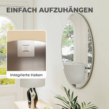 Round Wall Mirror, Modern Design, 61 cm, Silver