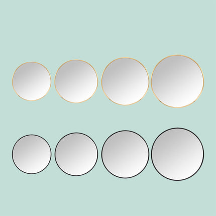 Round Wall Mirror with Metal Frame – Decorative & Functional