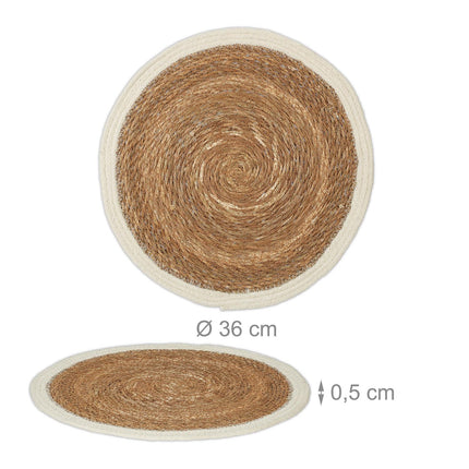Round Water Hyacinth Place Mats, Set of 6