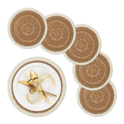 Round Water Hyacinth Place Mats, Set of 6