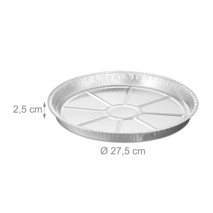 Round aluminum trays in sets of 50 pcs