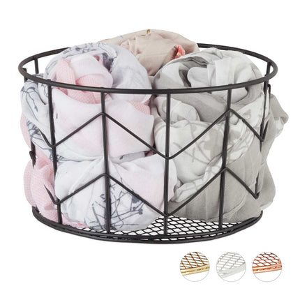 Round basket made of metal wire