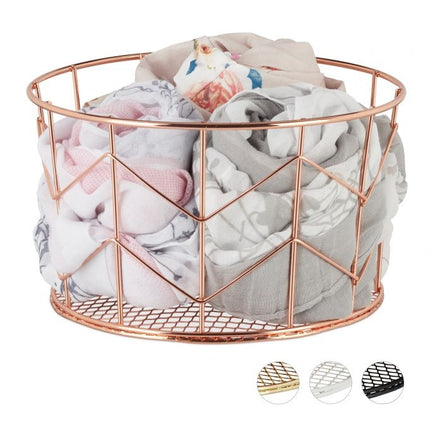 Round basket made of metal wire