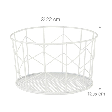 Round basket made of metal wire