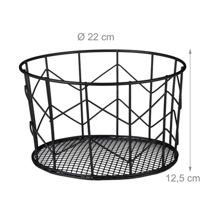 Round basket made of metal wire
