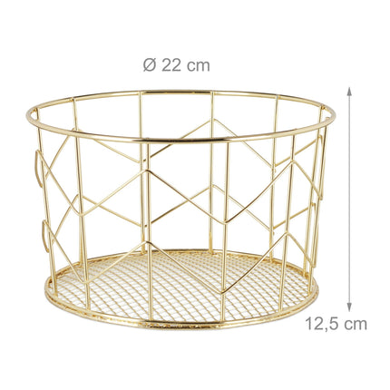 Round basket made of metal wire