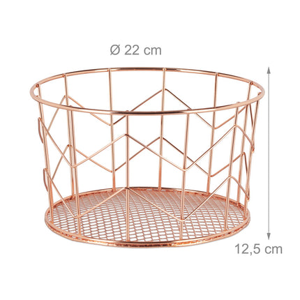 Round basket made of metal wire
