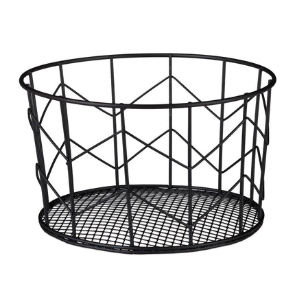 Round basket made of metal wire