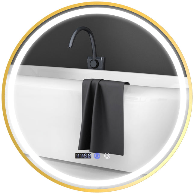 Round LED Bathroom Mirror, Fog-free, 60cm, Touch Timer