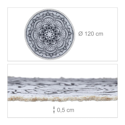 Round carpet with mandala design