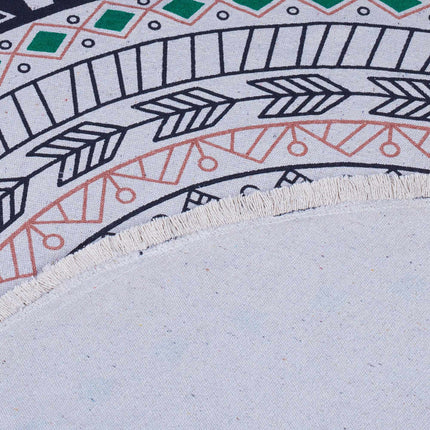 Round carpet with mandala design