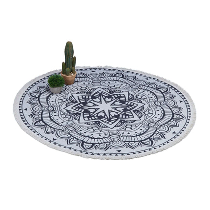 Round carpet with mandala design