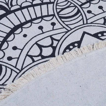 Round carpet with mandala design