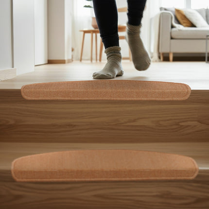 Rounded Stair Treads Set of 15 – Non-Slip, Self-Adhesive