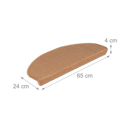 Rounded Stair Treads Set of 15 – Non-Slip, Self-Adhesive