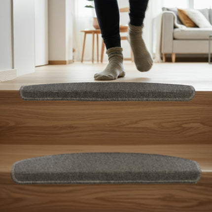 Rounded Stair Treads Set of 15 – Non-Slip, Self-Adhesive