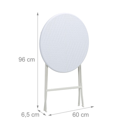 Round garden table in rattan look