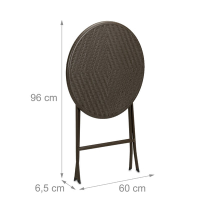 Round garden table in rattan look